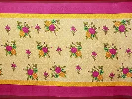 SAADHVI Women's Beige and Pink Georgette Floral Printed Saree With Unstitched Blouse(FL-Georgette89) | Free Size-thumb3