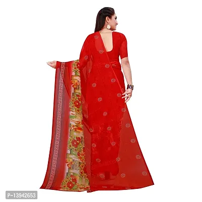 Stylish Red georgette Sarees For Women-thumb3