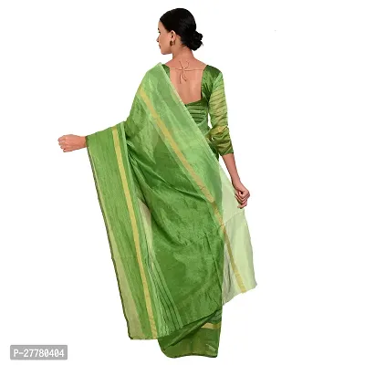 Stylish Cotton Silk Green Printed Saree With Blouse Piece For Women-thumb2