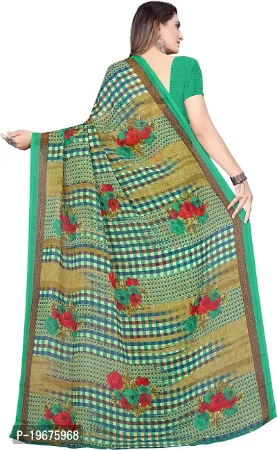 Women Stylish Georgette Printed Saree with Blouse piece-thumb3