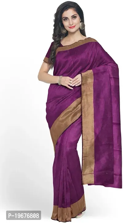 Women Stylish Cotton Silk Self Pattern Saree with Blouse piece