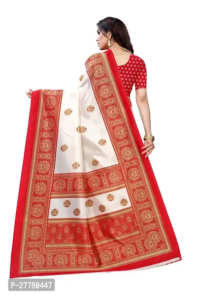 Stylish Art Silk Red Printed Saree With Blouse Piece For Women-thumb4