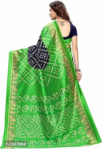 Women Stylish Art Silk Printed Saree with Blouse piece-thumb2