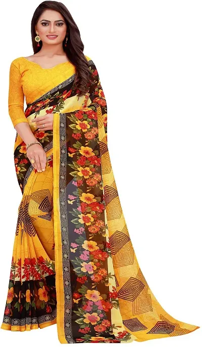 Beautiful Georgette Printed Sarees With Blouse