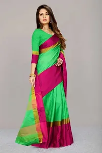 Women Stylish Art Silk Printed Saree with Blouse piece-thumb2