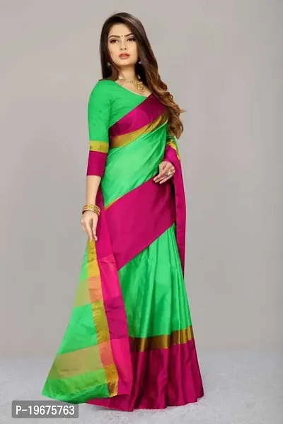 Women Stylish Art Silk Printed Saree with Blouse piece-thumb3