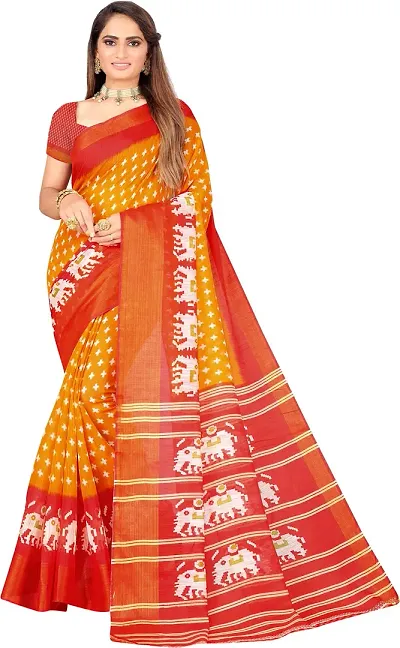 Attractive Bandhani Zari Border Saree with Blouse piece