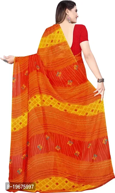 Women Stylish Georgette Printed Saree with Blouse piece-thumb3