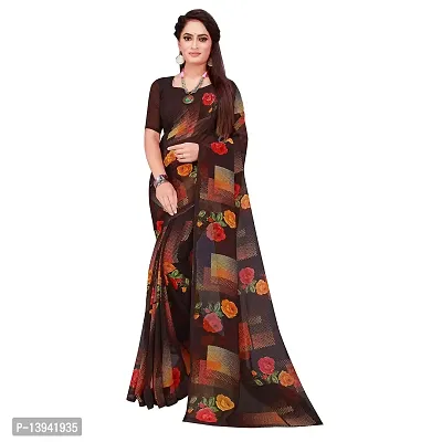 Stylish Multicoloured Georgette Saree with Blouse piece For Women