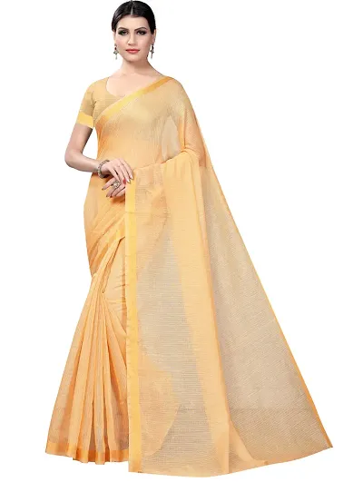 Elegant Silk Solid Women Saree with Blouse piece