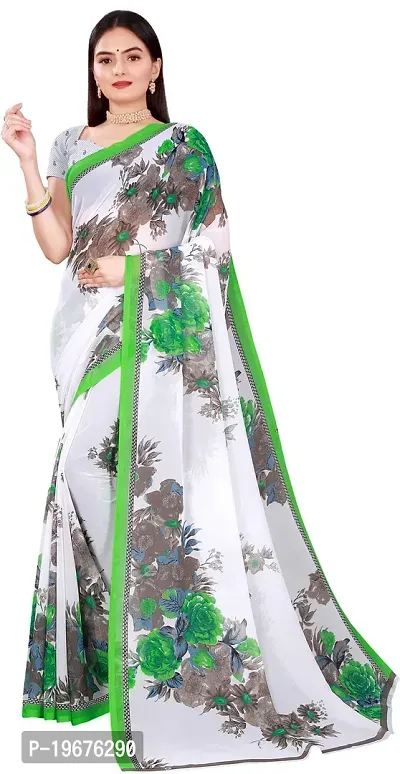 Women Stylish Georgette Printed Saree with Blouse piece