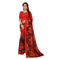 Stylish Georgette Multicoloured Printed Saree With Blouse Piece For Women Pack Of 2-thumb2