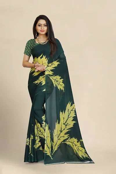 Women Stylish Georgette Saree with Blouse piece