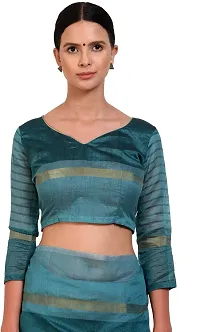 Women Stylish Cotton Silk Woven Design Saree with Blouse piece-thumb4