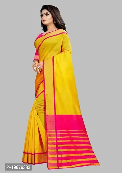 Women Stylish Art Silk Checked Saree with Blouse piece-thumb3