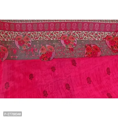 Stylish Pink Georgette Saree with Blouse piece For Women-thumb2