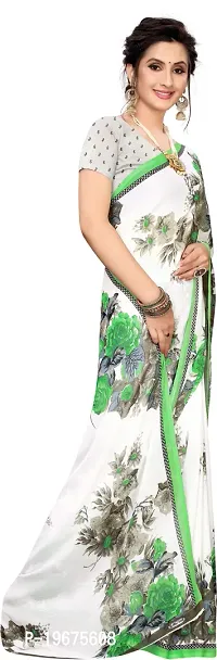 Women Stylish Art Silk Printed Saree with Blouse piece-thumb4