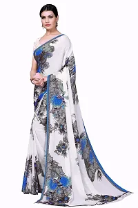 Women Stylish Georgette Solid Saree with Blouse piece-thumb1