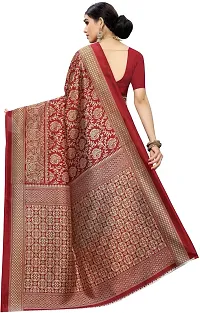 Women Stylish Art Silk Printed Saree with Blouse piece-thumb3