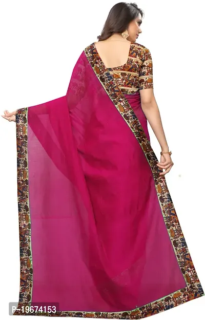 Women Stylish Cotton Silk Printed Saree with Blouse piece-thumb2