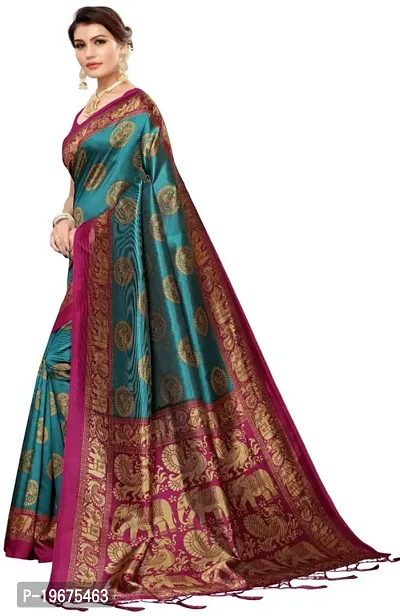 Women Stylish Georgette Solid Saree with Blouse piece-thumb2