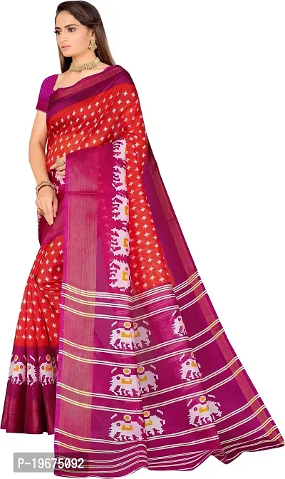 Women Stylish Art Silk Self Pattern Saree with Blouse piece-thumb3