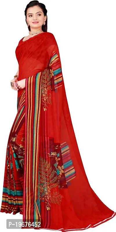 Women Stylish Georgette Printed Saree with Blouse piece-thumb2