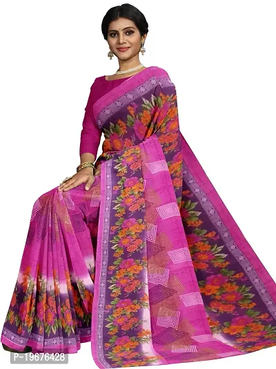 Women Stylish Georgette Printed Saree with Blouse piece