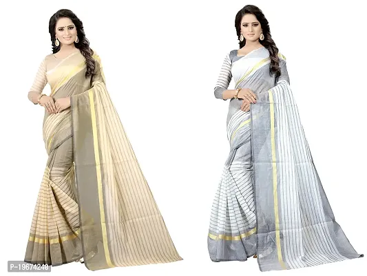 Women Stylish Cotton Silk Printed Saree with Blouse piece