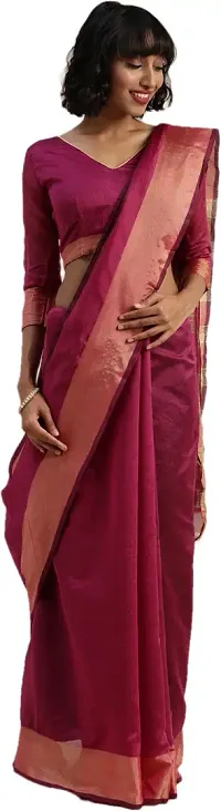 Women Stylish Lycra Embellished Saree with Blouse piece-thumb2