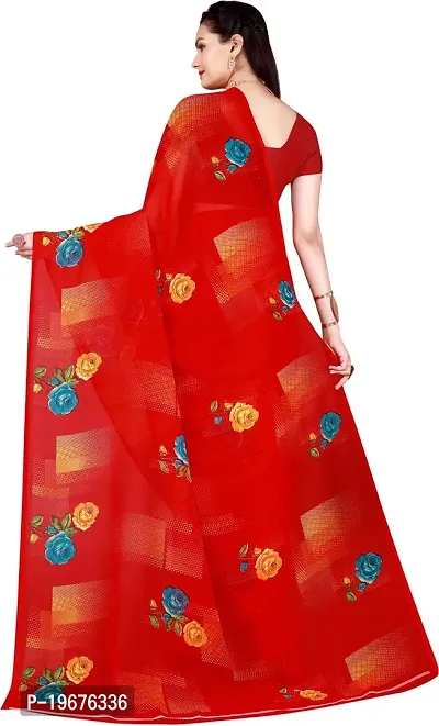 Women Stylish Georgette Printed Saree with Blouse piece-thumb4