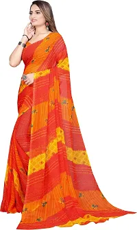 Women Stylish Georgette Printed Saree with Blouse piece-thumb1