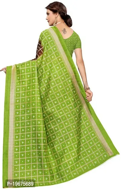 Women Stylish Art Silk Printed Saree with Blouse piece-thumb4