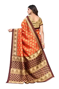 Stylish Orange Cotton Silk Woven Design Saree with Blouse piece For Women-thumb2