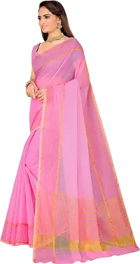 Women Stylish Art Silk Solid Saree with Blouse piece-thumb2