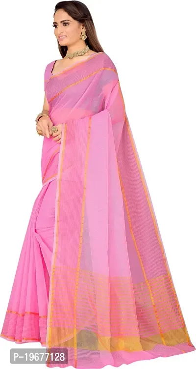 Women Stylish Art Silk Solid Saree with Blouse piece-thumb3