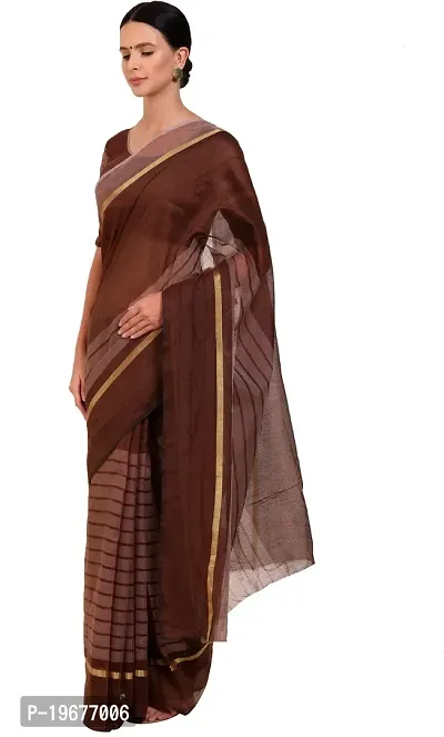 Women Stylish Silk Blend Solid Saree with Blouse piece-thumb3