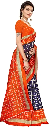 Women Stylish Silk Blend Printed Saree with Blouse piece-thumb3