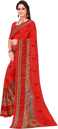 Women Stylish Georgette Printed Saree with Blouse piece-thumb4