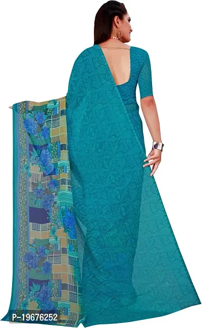 Women Stylish Georgette Printed Saree with Blouse piece-thumb4