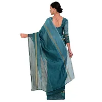 SAADHVI Women's Rama Cotton Silk Striped Work Saree(FL-IF-RustomRama-GO, Free Size) | Free Size-thumb2