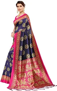 Women Stylish Georgette Solid Saree with Blouse piece-thumb1