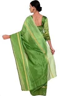 Women Stylish Cotton Silk Striped Saree with Blouse piece-thumb1