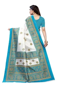 Stylish Turquoise Cotton Silk Woven Design Saree with Blouse piece For Women-thumb2