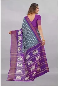 Women Stylish Crepe Printed Saree with Blouse piece-thumb2