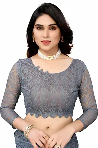 Women Stylish Georgette Embellished Saree with Blouse piece-thumb1