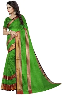 Women Stylish Cotton Silk Striped Saree with Blouse piece-thumb4