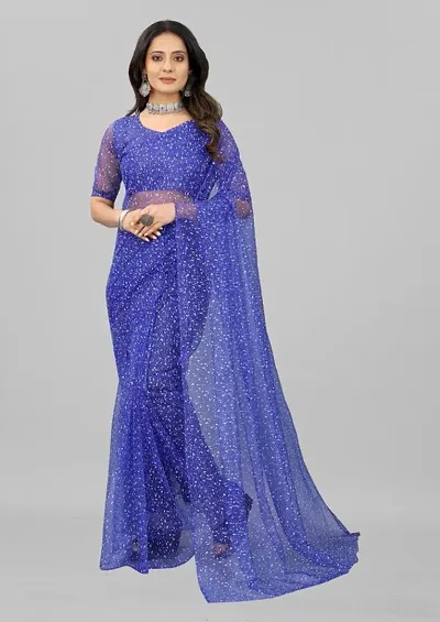 Trending Net Saree with Blouse piece