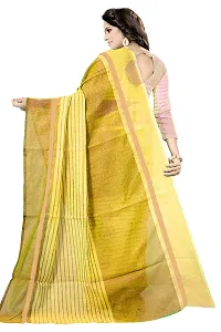 SAADHVI Women's Yellow Cotton Silk Striped Saree(FL-IF-Rustom Yellow,Free Size) | Free Size-thumb2