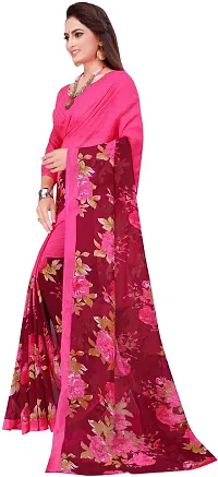 Women Stylish Georgette Printed Saree with Blouse piece-thumb4